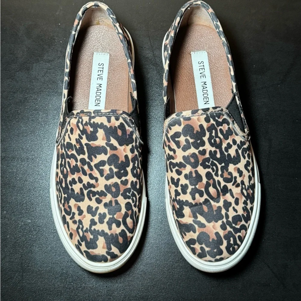 Steve Madden Symba Leopard Slip-On Sneakers Women’s 6.5 - Picture 3 of 12